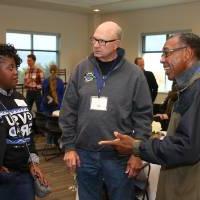 Members of the class of '68 speak to fellow alumni at the Alumni Brunch.